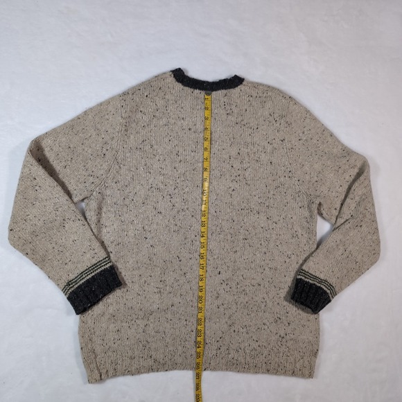 VTG Eddie Bauer Mens Wool Donegal Sweater Large Angora Rabbit Grandpacore Heavy - Picture 6 of 9